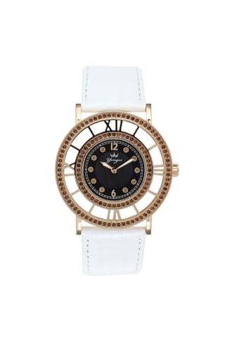Yonger and Bresson: Watch with White Leather Band