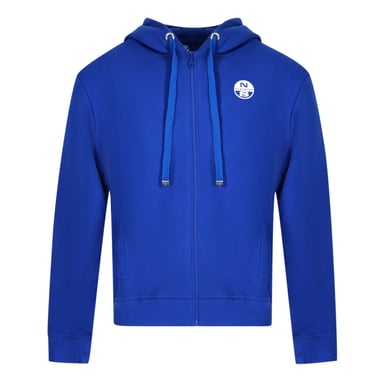 Blauwe hoodie met rits en North Sails-logo