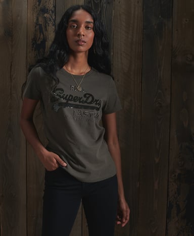SUPERDRY Vintage Logo T-shirt met lovertjes