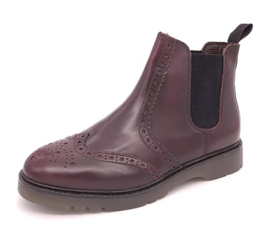 Frank James Warkton Leather Oxblood Mens Cushioned Brogue Chelsea Boots
