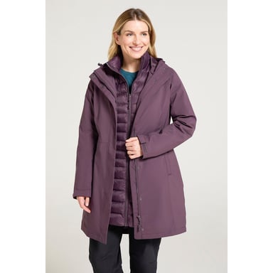 Mountain Warehouse Dames/Dames Alaska Lange 3 in 1 Jas (Donkerpaars)