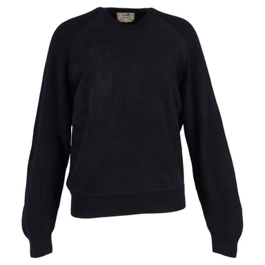 Hermès Embossed Print Knitted Sweater in Black Wool