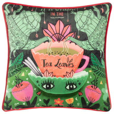 Kate Merritt Tea Leaves Piped Cushion
