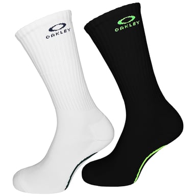 Oakley 2-Pack Ellipse Macro Mens Black/White Cycling Socks