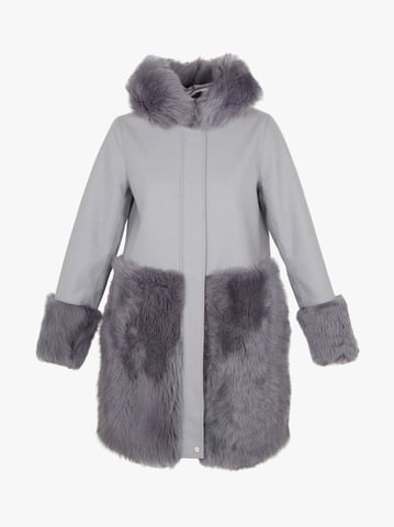 Ted Baker Zaraah parka met details van schapenvacht, grijs