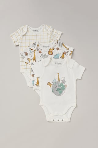 We Love Our Planet Print 3-Pack Bodysuits