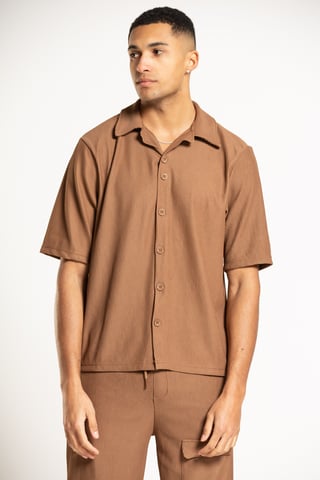 Brown 'Ottoman' Relaxed Fit Short Sleeve Shirt