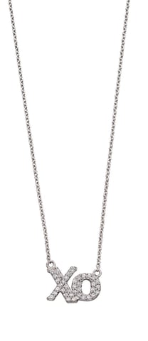 Fiorelli Silver Womens 925 Sterling Silver Cubic Zirconia Xo Symbol Necklace of Length 40cm + 5cm