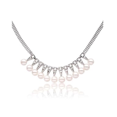 Ketting verguld met witgoud en zoetwaterparels