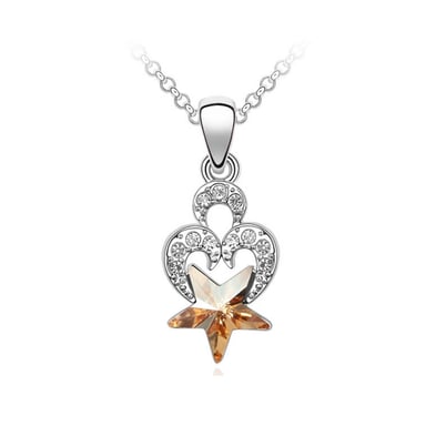 Swarovski - Hanger met hart en ster met een kristal van Swarovski