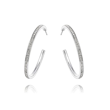 Swarovski - Oorringen met witte Swarovski Elements-kristallen