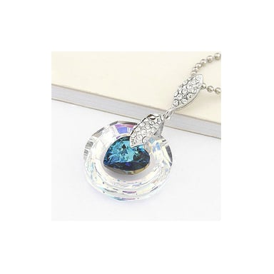 Swarovski - Hartvormige hanger met wit en blauw Swarovski-kristal