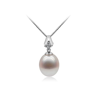 Hanger van 925 zilver met witte zoetwaterparel en cubic zirkonia
