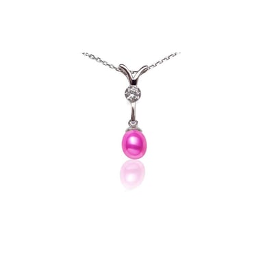 Ketting van 925 zilver met roze zoetwaterparel