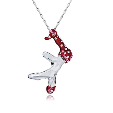 Swarovski - Hanger met witte Swarovski Elements-kristallen en sneeuwpop