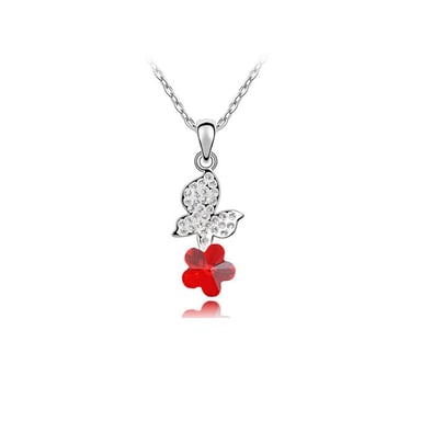 Swarovski - Vlinderhanger met rood Swarovski Elements-kristal