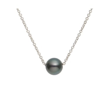 Ketting van 925 sterling zilver met een zwarte Tahitiaanse parel