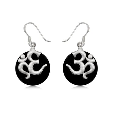 Oorhangers van 925 zilver met zwart parelmoer