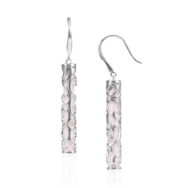 White Ceramic Tiki Earrings and 925 Silver
