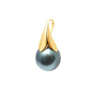 375/1000 geelgouden hanger met zwarte Tahitiaanse parel