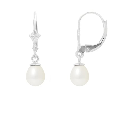 Oorhangers van zilver (925) met witte zoetwaterparels