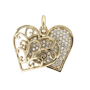 Swarovski - Goudkleurige hartjeshanger van 925 zilver met witte Swarovski Elements-kristallen