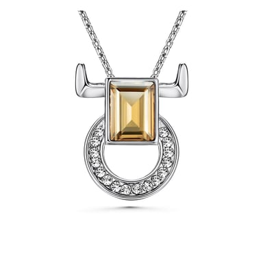 Swarovski - White and Champagne Swarovski Elements Crystal Taurus Pendant