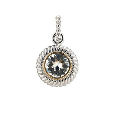 Swarovski - Ronde hanger met wit Swarovski Elements-kristal en basis gemaakt van 925/1000 zilver
