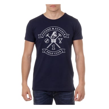 Ufford & Suffolk Polo Club Mens T-shirt Korte mouwen Ronde hals US027 Navy Blue