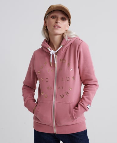 SUPERDRY NYC Studio hoodie met rits en folieprint
