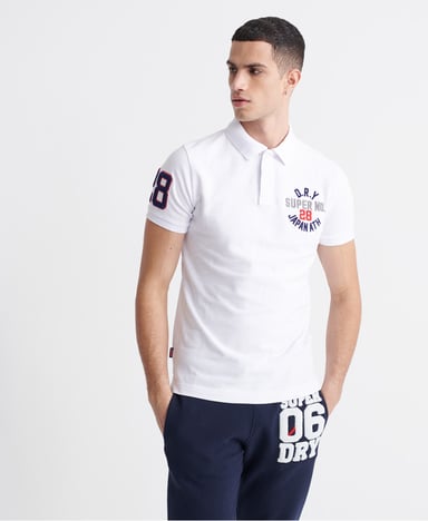 SUPERDRY Poloshirt van bio katoen met appliqué en klassieke pasvorm