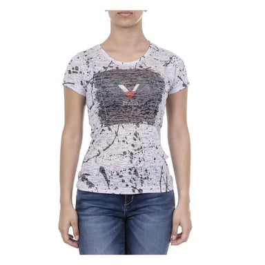 V 1969 Italia Womens T-shirt Korte mouwen Ronde hals Grijs Ava