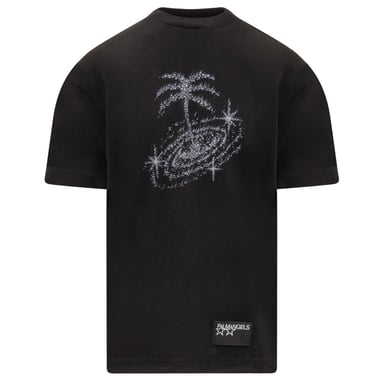 Palm Angels glinsterde Galaxy Design zwart T-shirt