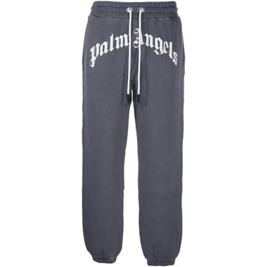 Palm Angels GD gebogen logo gewassen zwarte joggingbroek