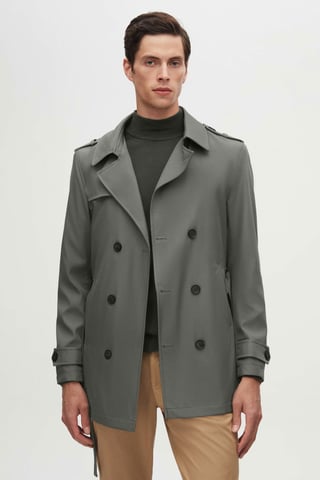 Ds Damat Regular Fit Epaulet Riem Trenchcoat