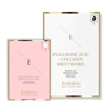 Hyaluronzuur & Collageen Masker - 3 vellen + Rose Blossom Glow Hydro-Gel Oogkompressen 5 X 2