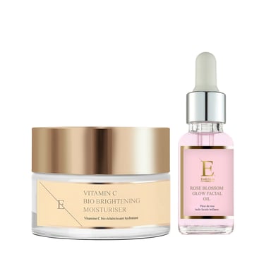 Rozenbloesem Glans Gezichtsolie 30ml + Vitamine C Bio Verhelderende Moisturiser 50ml