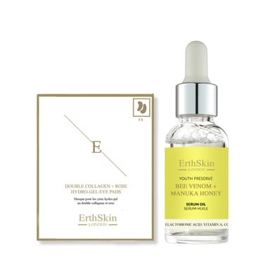Bijengif + Manuka Honing Serumolie 30ml + Dubbel Collageen + Roos Hydrogel Oogkompressen 5 X 2