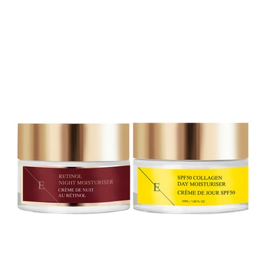 Retinol Nacht Hydratatiecrème 50ml + SPF 50 Collageen Dagcrème 50ml