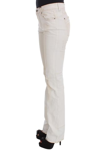 Costume National Dames Witte Katoenen Slim Fit Bootcut Jeans
