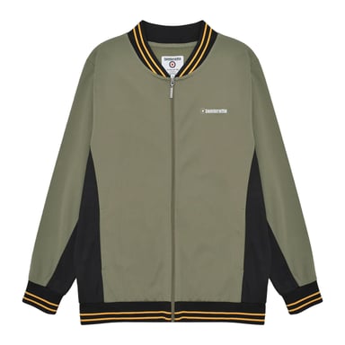 Lambretta Heren Vintage Track Jacket (Kaki Groen/Zwart/Goud)