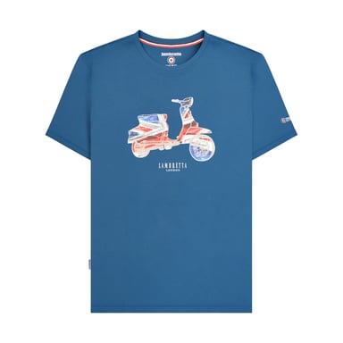 Lambretta Heren AW24 Scooter Vlag Big & Tall T-Shirt (Donkerblauw)