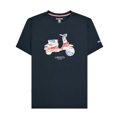 Lambretta Heren AW24 Scooter Vlag Big & Tall T-Shirt (Navy)