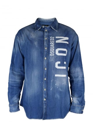 Dsquared2 Denim overhemd blauw