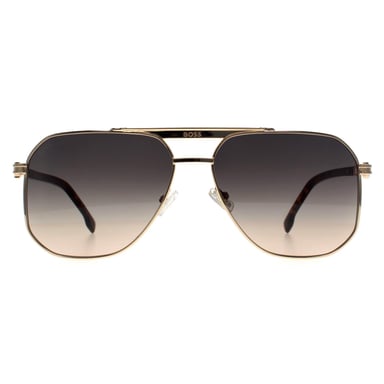 Hugo Boss Aviator Heren Goud Havana Grijs Bruin Kleurverloop Anti Reflectie BOSS 1743/S
