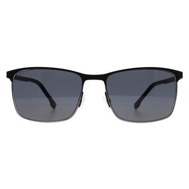 Hugo Boss Rechthoek Heren Mat Zwart Ruthenium Grijs BOSS 1635/S