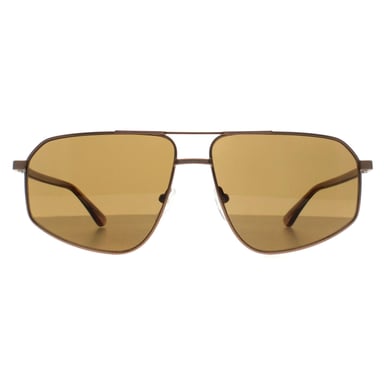 Calvin Klein Aviator Heren Mat Amber Goud Bruin CK23126S