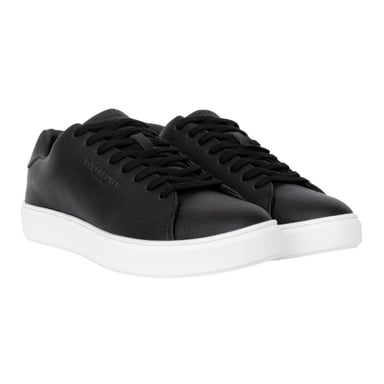 Duck and Cover Heren Kremes PU-trainers met lederlook (Zwart)