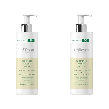 skinChemists Rimpel Doder Zonnebescherming Lichaamscrème SPF 30 200ml x 2 Duo Pack