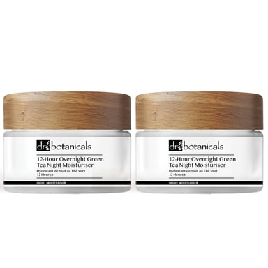 Dr Botanicals 12-Hour Overnight Green Tea Night Moisturiser 50ml x 2 Duo Pack